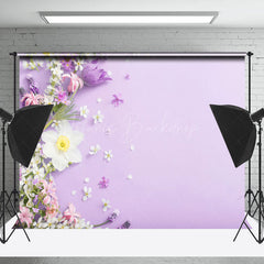 Lofaris Spring Various Floral Purple Wall Photo Backdrop