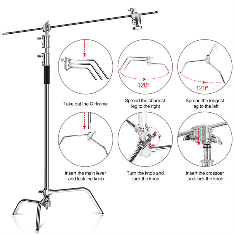 Lofaris Stainless Steel Foldable Tripod Light Stand For Photo