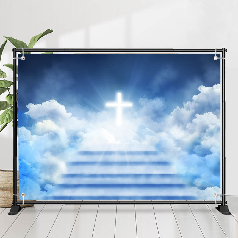 Lofaris Stairway Heaven Holy Light Blue Sky Cloud Backdrop