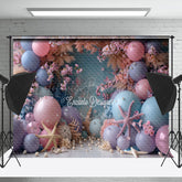 Lofaris Starfish Pearl Colorful Balloons Cake Smash Backdrop