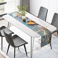 Lofaris Starfish Wood Wall Fishing Net Coastal Table Runner