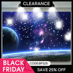 Lofaris (Ship In 24HR) Starry Galaxy Planet Birthday Backdrop For Boys