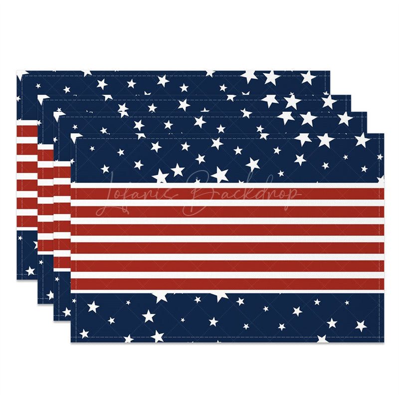 Lofaris Stars Line Retro Independence Day Set Of 4 Placemats