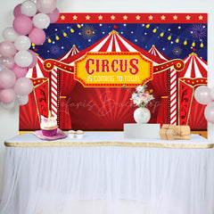 Lofaris Stars Sparks Night Red Circus Baby Shower Backdrop