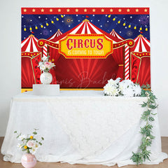 Lofaris Stars Sparks Night Red Circus Baby Shower Backdrop
