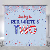Lofaris Stars Sparks Red White Custom 2nd Birthday Backdrop