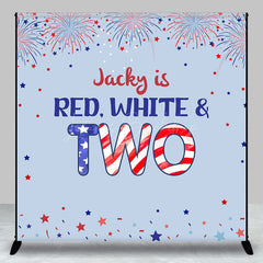 Lofaris Stars Sparks Red White Custom 2nd Birthday Backdrop