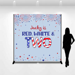Lofaris Stars Sparks Red White Custom 2nd Birthday Backdrop