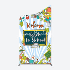 Lofaris Stationery Blue Stripe Back To School Arch Backdrop