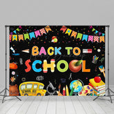 Lofaris Stationery Ribbons Black Back To School Backdrop