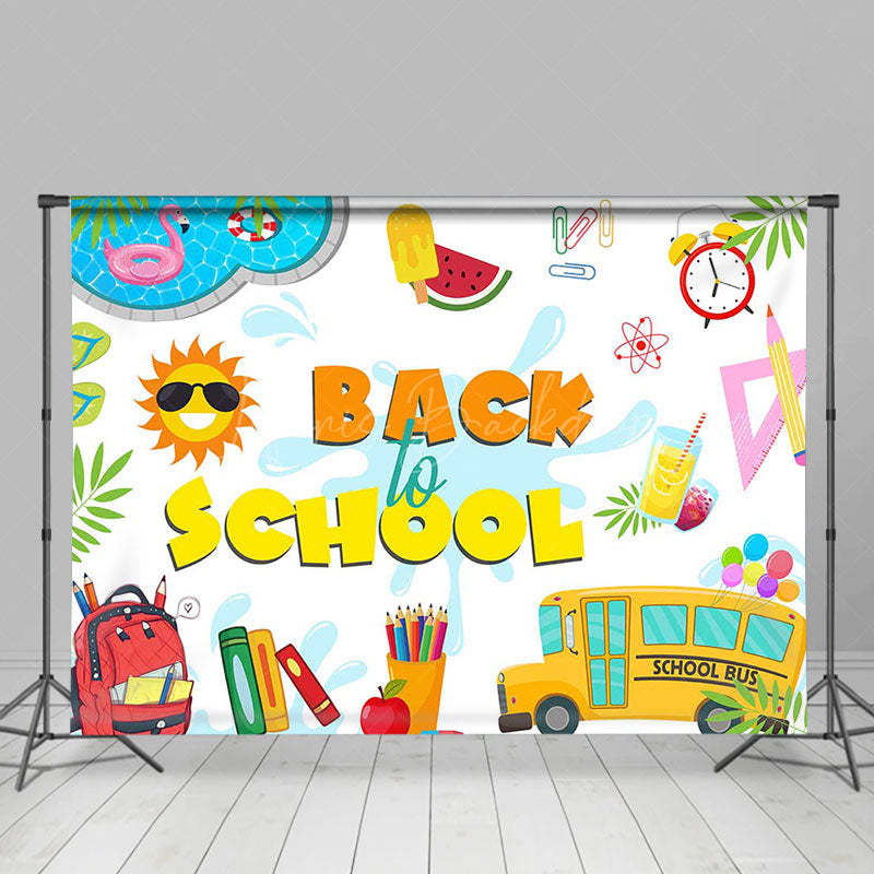 Lofaris Stationery Sun Pool Summer Back To School Backdrop