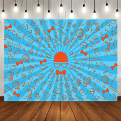 Lofaris Stationery Supplies Glasses Blue Party Backdrop
