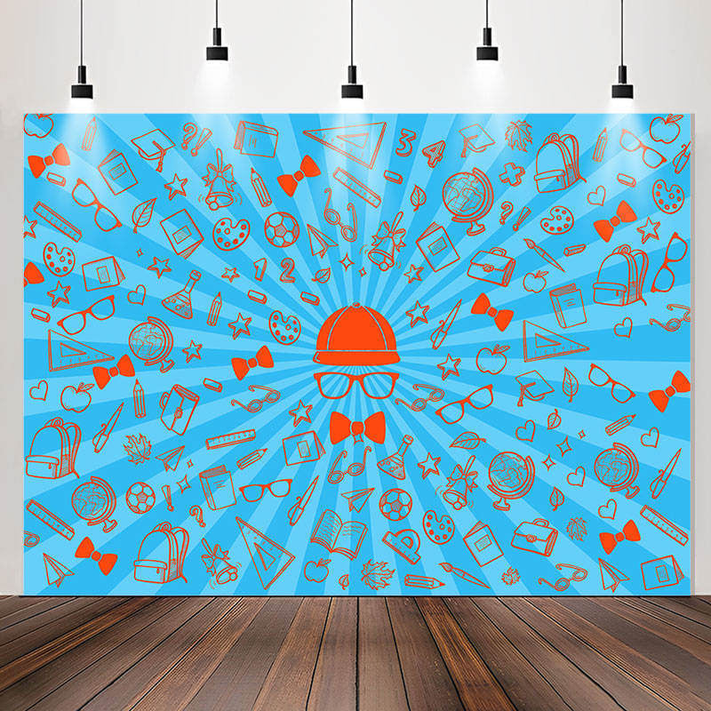 Lofaris Stationery Supplies Glasses Blue Party Backdrop