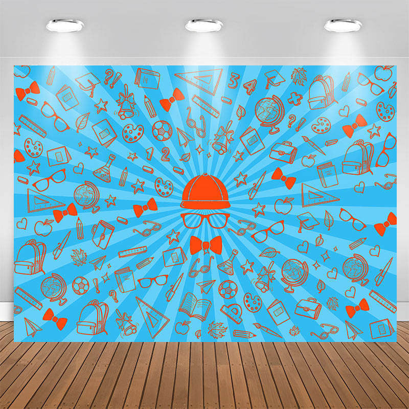 Lofaris Stationery Supplies Glasses Blue Party Backdrop
