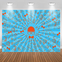 Lofaris Stationery Supplies Glasses Blue Party Backdrop