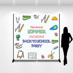 Lofaris Stationery White Custom Name Back To School Backdrop