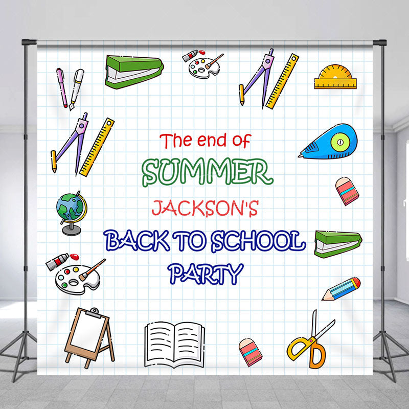 Lofaris Stationery White Custom Name Back To School Backdrop