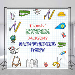 Lofaris Stationery White Custom Name Back To School Backdrop