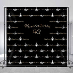 Lofaris Step And Repeat Black Custom 60th Birthday Backdrop