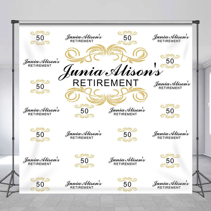 Lofaris Step And Repeat Gold Black Custom Retirement Backdrop
