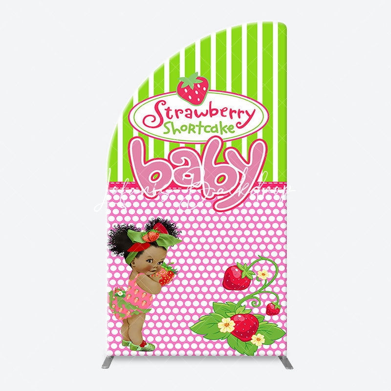 Lofaris Strawberry Shortcake Girl Arch Baby Shower Backdrop