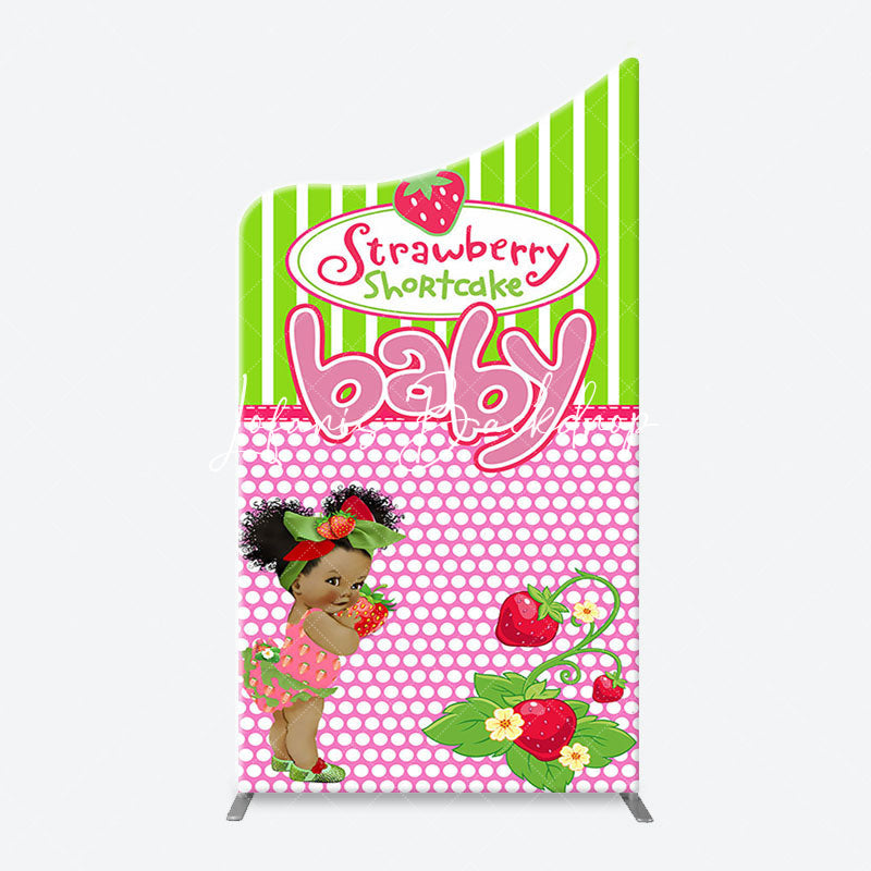 Lofaris Strawberry Shortcake Girl Arch Baby Shower Backdrop
