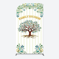 Lofaris Stripe Leaves Trees Arch Family Reunion Backdrop