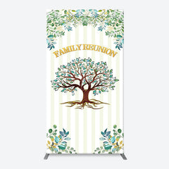 Lofaris Stripe Leaves Trees Arch Family Reunion Backdrop