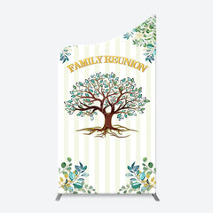 Lofaris Stripe Leaves Trees Arch Family Reunion Backdrop