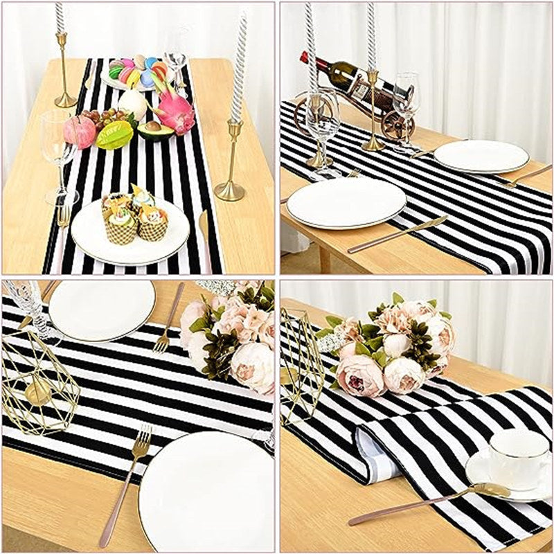 Lofaris Stripes Satin Premium Table Runner For Event Decors