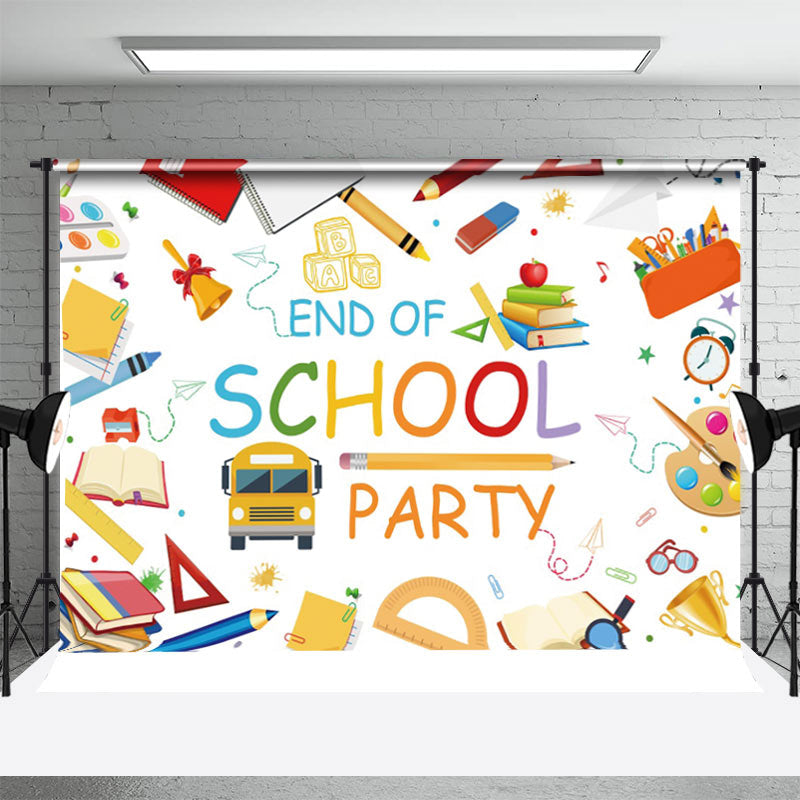 Lofaris Study Stuff Bus Book End Of School Party Backdrop