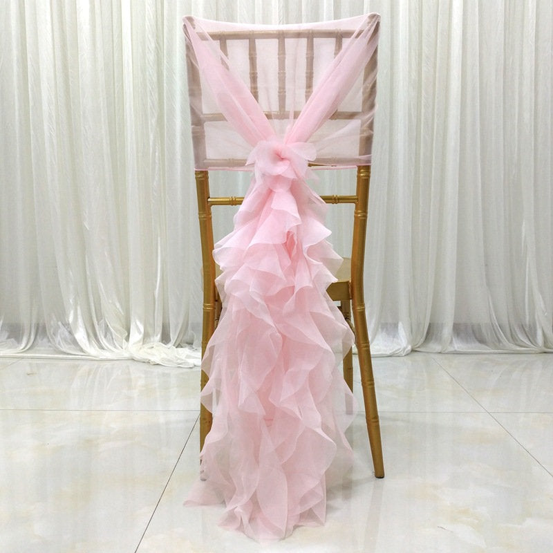 Lofaris Stylish Silk Curly Chair Sash For Wedding Banquet