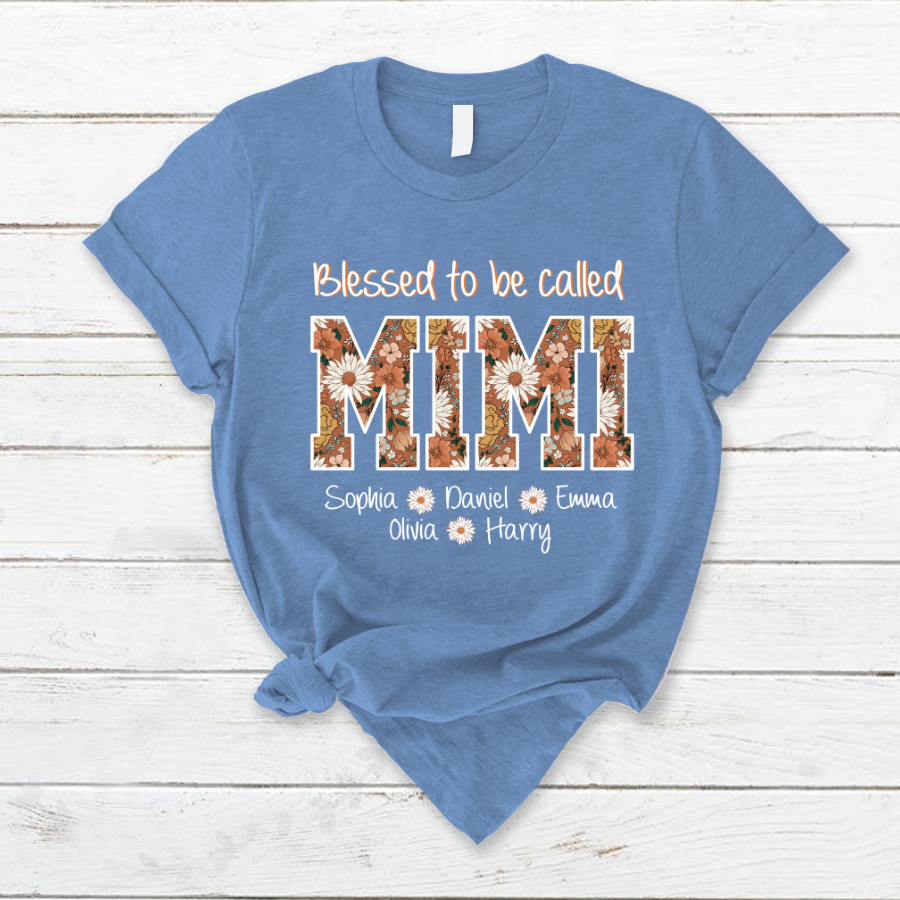 Lofaris Summer Blessed Floral Mimi Nana And Kids T - Shirt