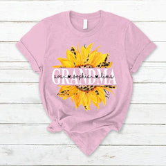 Lofaris Summer Hot Sunflowers Grandma And Kids T - Shirt