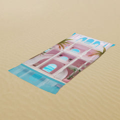 Lofaris Summer Pool Pink Castle Custom Girl Beach Towel