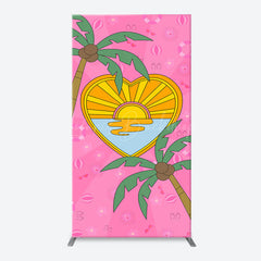 Lofaris Summer Sun Palm Trees Pink Arch Birthday Backdrop