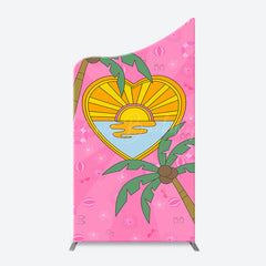 Lofaris Summer Sun Palm Trees Pink Arch Birthday Backdrop