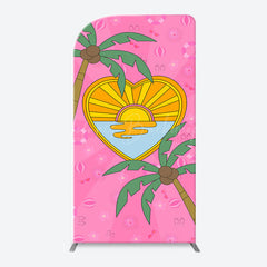 Lofaris Summer Sun Palm Trees Pink Arch Birthday Backdrop