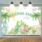 Lofaris Sun Cloud Palm Tree Dinosaurs Hatching Soon Backdrop