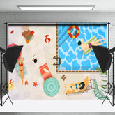 Lofaris Sunbathing Swimming Pool Party Summer Photo Backdrop