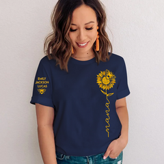 Lofaris Sunflower Bee Scrawl Nana Kids Mothers Day T-Shirt