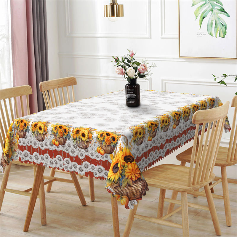 Lofaris Sunflower Dandelion Kitchen Rectangle Tablecloth