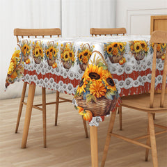 Lofaris Sunflower Dandelion Kitchen Rectangle Tablecloth