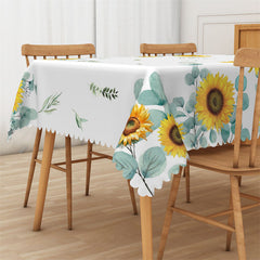 Lofaris Sunflower Leafage Decorative Rectangle Tablecloth