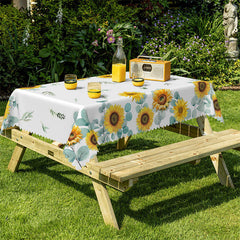 Lofaris Sunflower Leafage Decorative Rectangle Tablecloth
