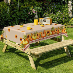 Lofaris Sunflower Pumpkins Country Rectangle Tablecloth