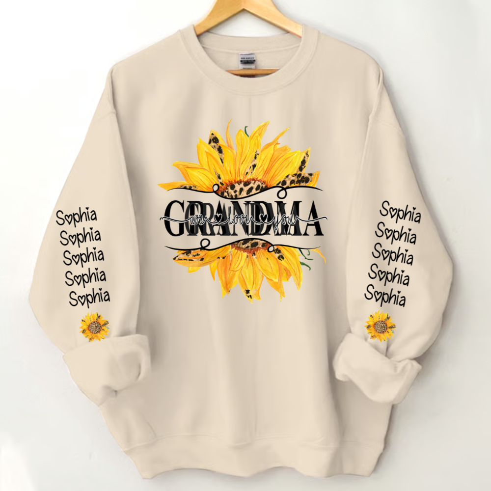 Lofaris We Love You Nana And Grandkids Sunflower Sweatshirt