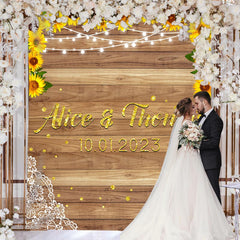 Lofaris Sunflower Wood Betters Togethers Bridal Shower Backdrop