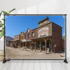 Lofaris Sunny Sky Wood Buildings Photo Architecture Backdrop
