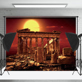 Lofaris Sunset Ancient Greek Temple Architecture Backdrop